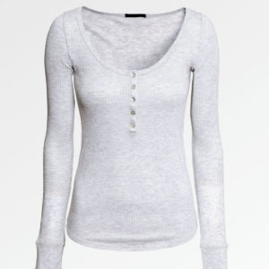 Grey Ribbed Top