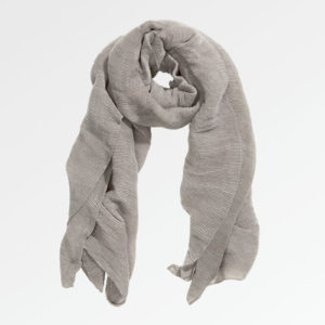 Grey Pleated Scarf