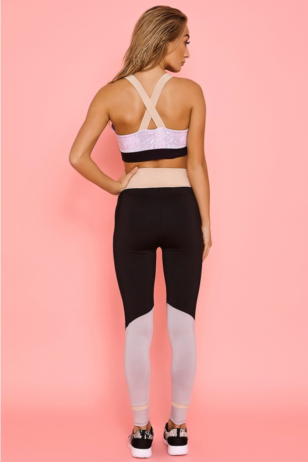 Charlotte Crosby Grey and Black Mesh Legging - Image 3